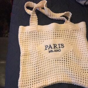 Paris Milano Cream Crochet Tote Bag NWOT